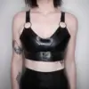 Luxe Latex Bralette with O-Rings and D-Ring hardware front view