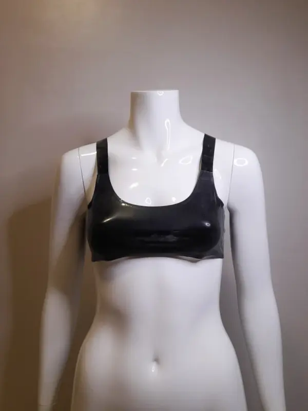 Latex Adjustable Strap Bralette Crop Top