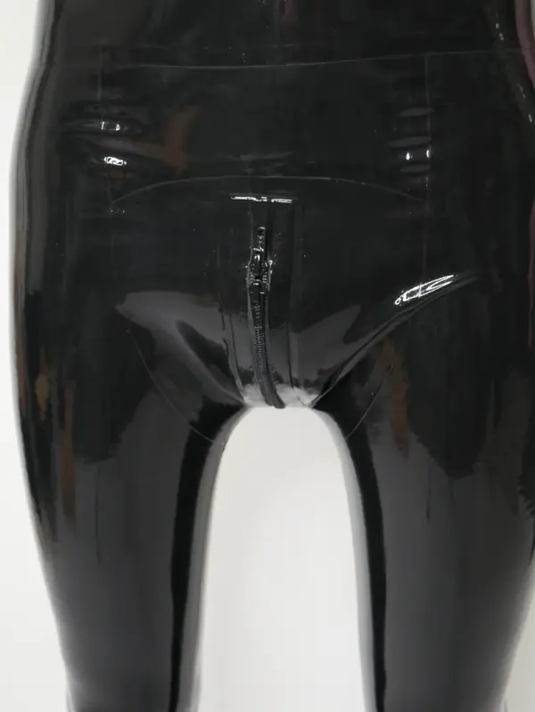 Men's Latex Leggings - High Waist 3D Contour & Dual Zip