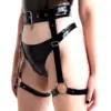 Heavy Latex Thigh Harness with high waist belt and O-ring details
