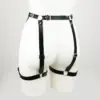 Thick 1.05mm rubber thigh harness with industrial metal buckles