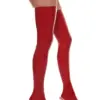 Glossy red Latex Thigh-High Stockings with seamless design