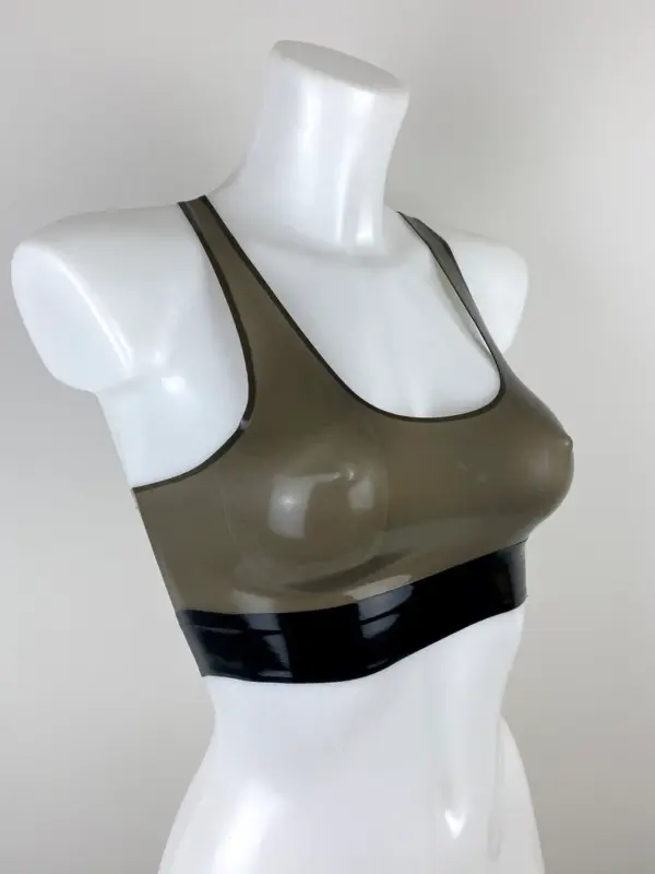 Luxe Latex Sports Bralet with Contrast Underbust Band