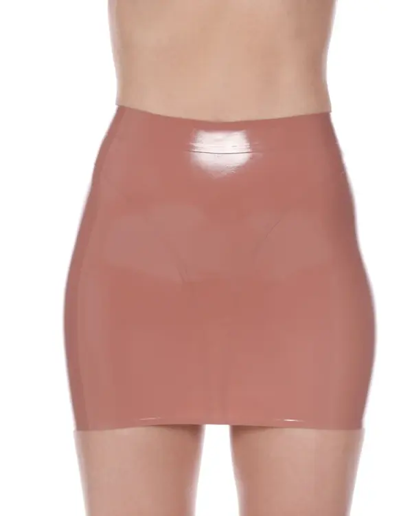Latex Mini Skirt - High-Waisted Seamless Bodycon