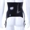 High Waist Latex Suspender Garter Belt with Front Zipper