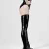 Classic Black Full-Length Latex Stockings | Sleek High-Gloss Thigh-Highs