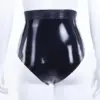 High-Waisted Latex Briefs with O-Ring Front Zipper and Belt Detail