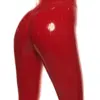 High-Waist Latex Leggings - Back Seam & Crotch Zip