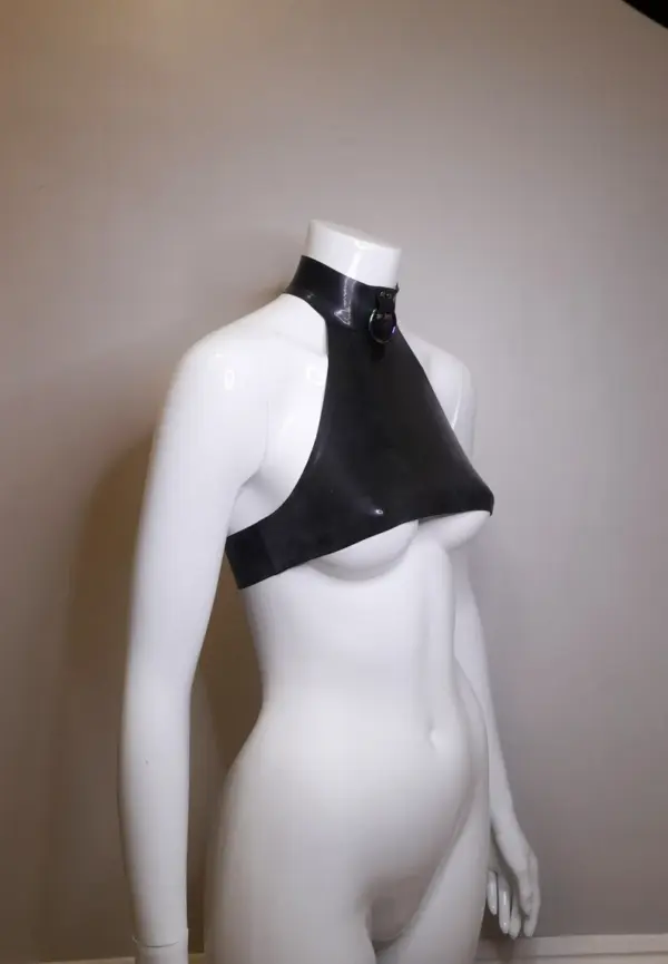 Latex Underboob Top - O-Ring High Neck Halter