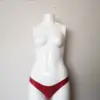 Luxe Red Latex Briefs with low rise cut on mannequin front view