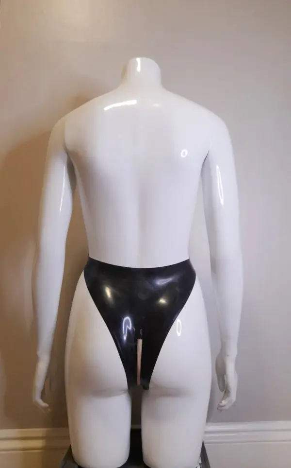 Extreme High-Waist Latex Thong with Full-Length Crotch Zip