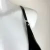 Adjustable Latex Bralette with Silver Zip and Stud Details