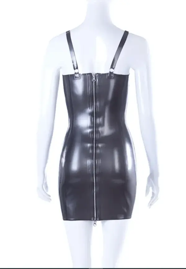 Simone Latex Mini Dress with Underwired Cups and Back Zip
