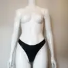 High-Waisted Black Latex Thong – Handmade Custom Fit, Minimal Design