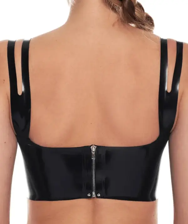 High Waisted Latex Panties back view black
