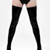 Classic Black Full-Length Latex Stockings | Sleek High-Gloss Thigh-Highs