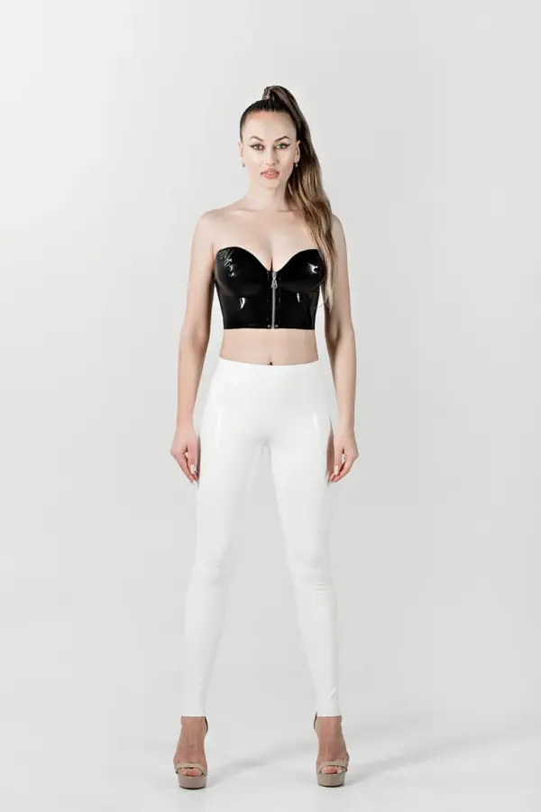 Luxe Front Zip Latex Bustier - Strapless & Sweetheart Neck