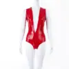 Deep V Latex Bodysuit - Plunging Neck & High Cut