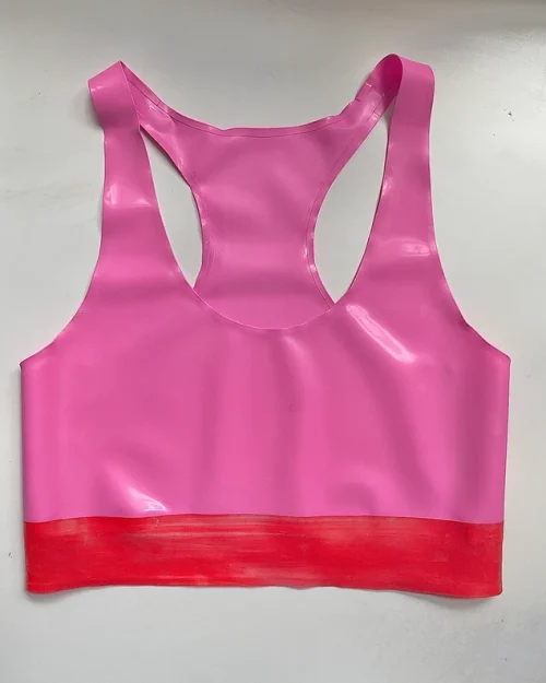 Luxe Latex Sports Bralet with Contrast Underbust Band