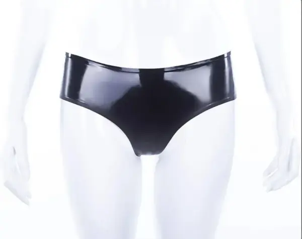 Classic Low Waist Latex Briefs – Full Rear Coverage | Shiny Black Fetish Lingerie