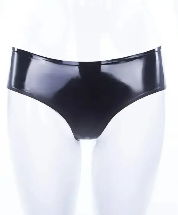 Classic Low Waist Latex Briefs – Full Rear Coverage | Shiny Black Fetish Lingerie
