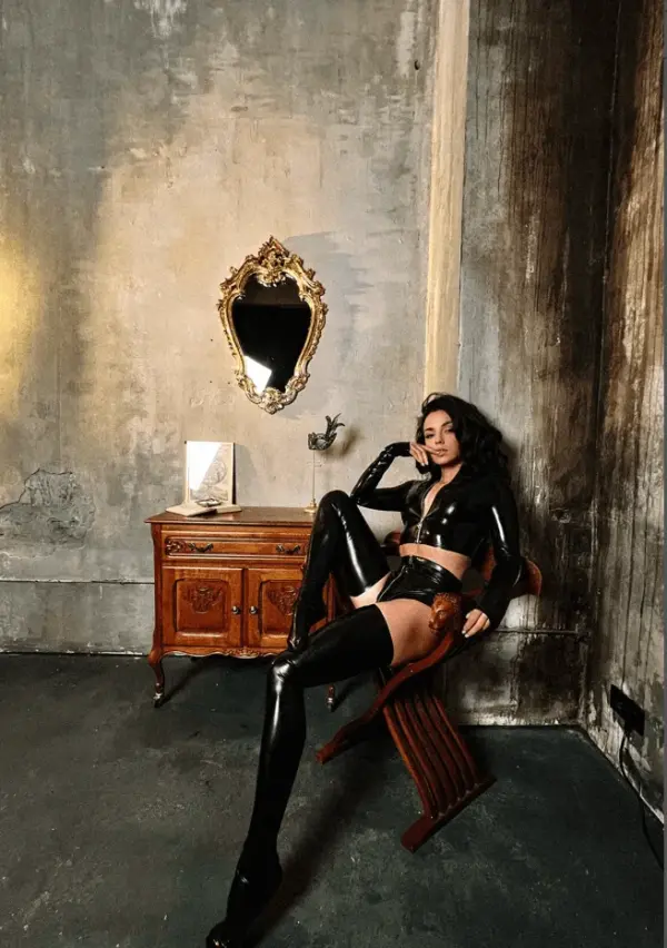 Latex Zipper Set - Long Sleeve Top & Crotch Zip Panties