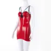 Bondage Latex Mini Dress - Underwired Cups & Straps