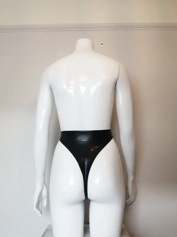 High-Waist Latex Thong – Handmade Glossy Knickers