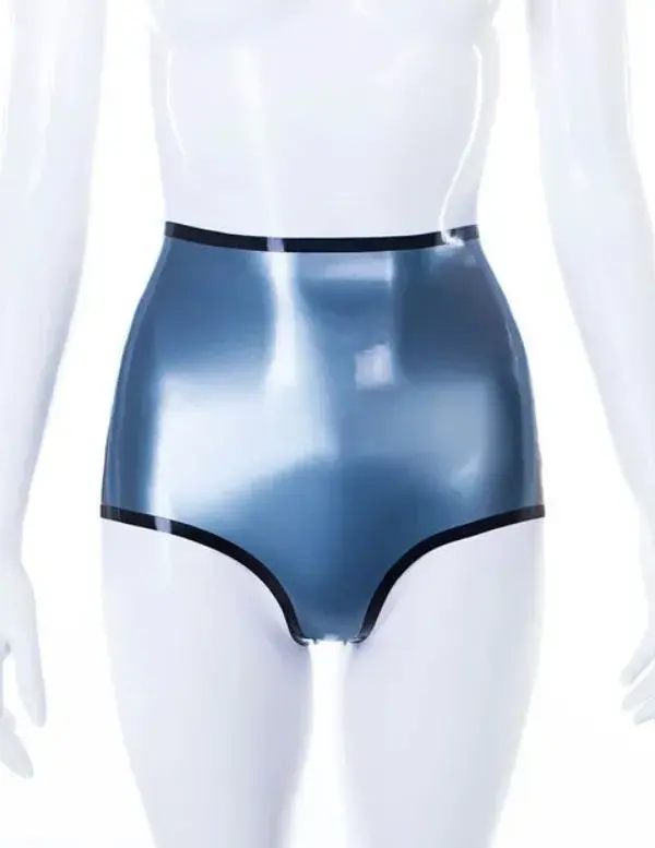 Katya Latex High-Waist Knickers with Optional Crotch Zipper