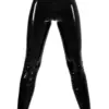 Shiny Black Latex Leggings with Crotch Zipper – Seductive BDSM Style