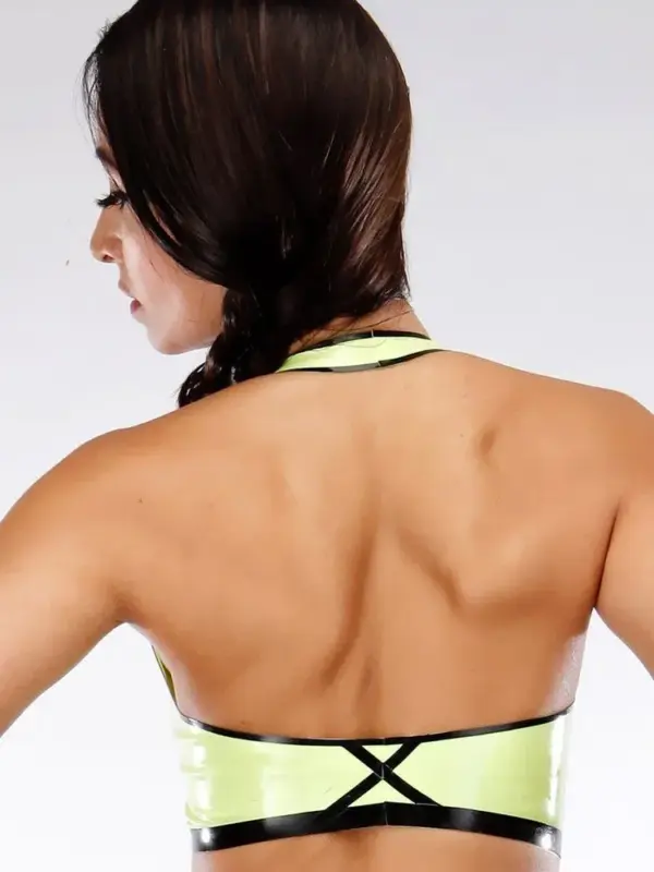 Latex Halter Neck Top back view showing straps
