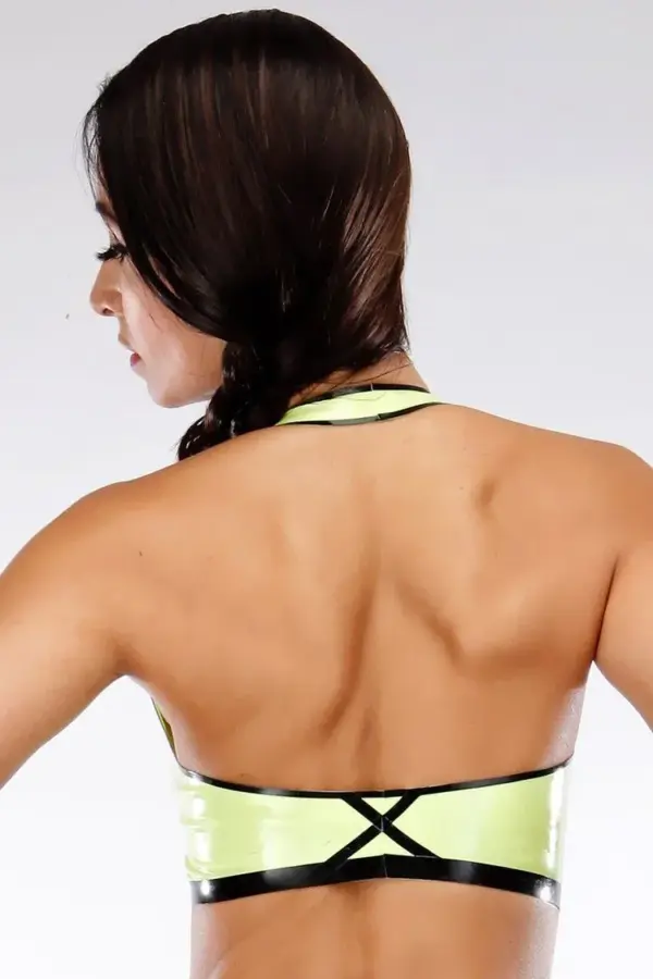 Latex Halter Neck Top back view showing straps